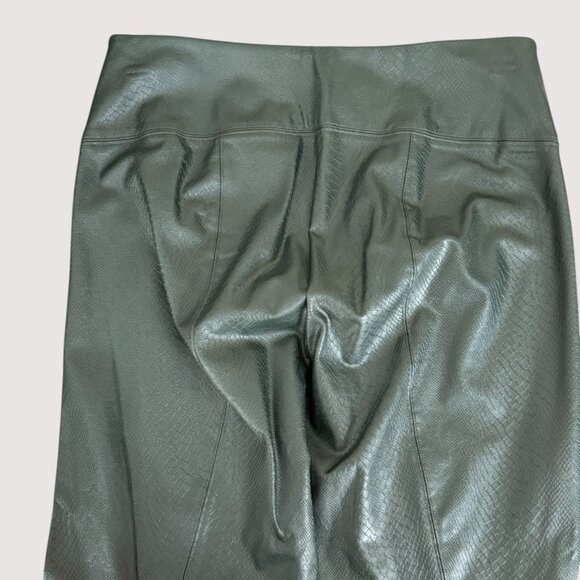 White House Black Market Vegan Leather Leggings Spruce Green Size 14R NWT - Picture 4 of 8